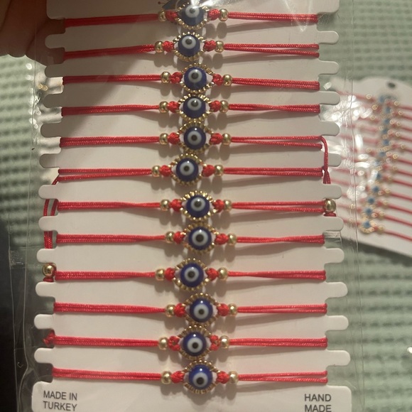 Handmade Evil Eye Silver Plate Bracelet - Picture 3 of 10